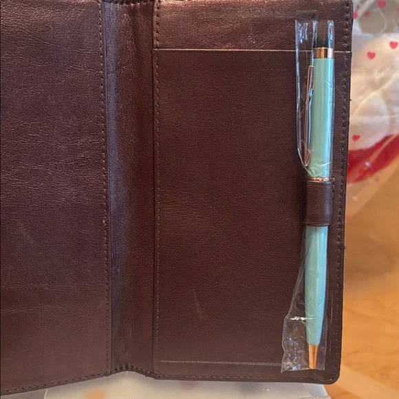 Vintage EUC Coach signature monogram Checkbook Cover case with unbranded Pen - Picture 12 of 12